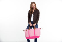 Load image into Gallery viewer, Pink Striped Weekender Bag
