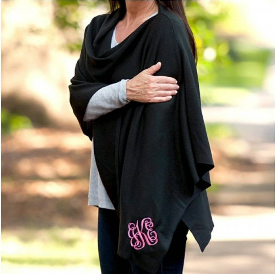 Black Knit Pullover Poncho