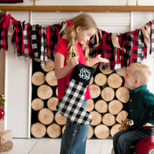 Load image into Gallery viewer, Personalized  Buffalo Check Christmas Stocking
