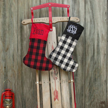 Load image into Gallery viewer, Personalized  Buffalo Check Christmas Stocking
