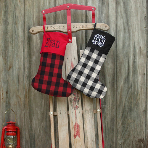 Personalized  Buffalo Check Christmas Stocking