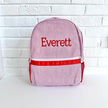 Load image into Gallery viewer, Monogrammed Seersucker Toddler Preschool Backpack
