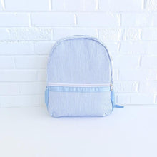 Load image into Gallery viewer, Monogrammed Seersucker Toddler Preschool Backpack
